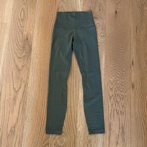 Green Twill Ribbed Lululemon Align 23” Leggings size 0